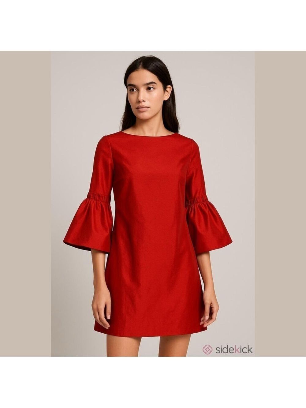 Haute Monde Bright Red Bell-Sleeve Dress - Size M